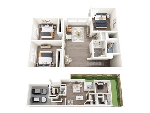 Floor plan for 5 beds, 3 baths, 2236 sqft