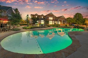 Overland Park apartment for rent - pool at dusk