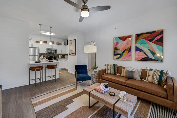 Overland Park apartment for rent - kitchen and living room area