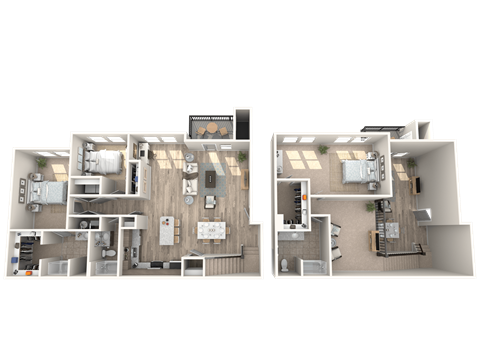 Floor plan for 3 beds, 3 baths, 1836 sqft