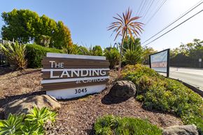 Santa Cruz apartment for rent - the landing at catalina sign at the entrance of the building