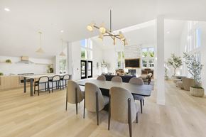 Larkspur apartment for rent - A modern dining room with a large table and chairs.