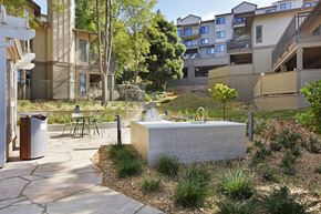 Larkspur apartment for rent - A modern outdoor kitchen area with a sink and a grill.