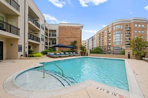 Charlotte apartment for rent - A swimming pool in a residential area with a sign that says "3FT 6 IN".