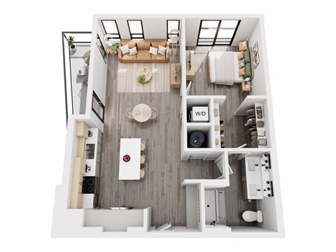 Floor plan for 1 bed, 1 bath, 816 sqft