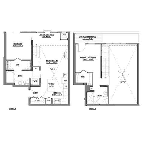 Floor plan for 2 beds, 2 baths, 992 sqft