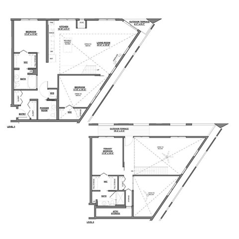 Floor plan for 3 beds, 2 baths, 1674 sqft