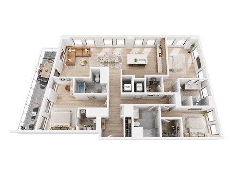 Floor plan for 3 beds, 2 baths, 1720 sqft