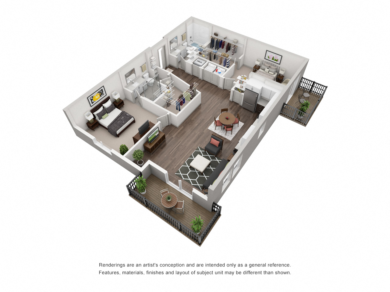 Floor plan for 2 beds, 2 baths, 1212 sqft