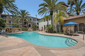 One lagoon-style pool and one lap pool