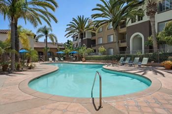 One lagoon-style pool and one lap pool