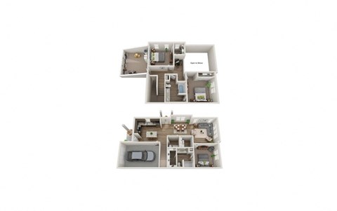 Floor plan for 3 beds, 2.5 baths, 1618 sqft
