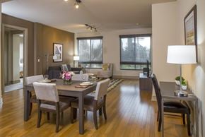 Los Angeles apartment for rent - Dining to Living Room View at mResidences Miracle Mile, Los Angeles, CA