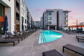 Burlingame apartment for rent - a swimming pool in the middle of a building