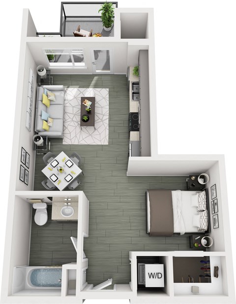 Floor plan for studio, 1 bath, 548 sqft