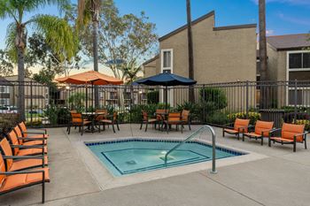 Resort-style pool & spa with cabanas