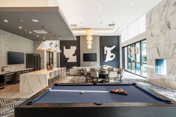 Mountain View apartment for rent - a living room with a pool table and a tv