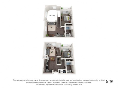 Floor plan for 2 beds, 2 baths, 1161 sqft