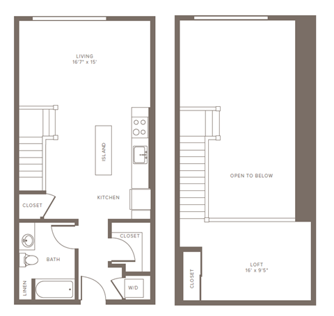 Floor plan for studio, 1 bath, 752 sqft