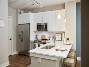Charleston apartment for rent - a kitchen with a sink and a refrigerator