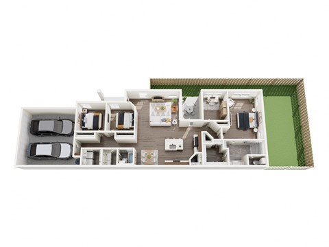Floor plan for 4 beds, 2 baths, 1604 sqft