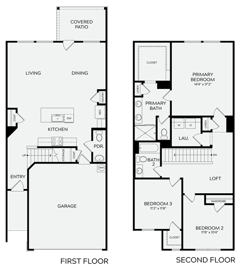 Floor plan for 3 beds, 2.5 baths, 1866 sqft
