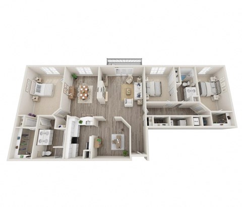 Floor plan for 3 beds, 2 baths, 1525 sqft
