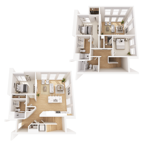 Floor plan for 3 beds, 3 baths, 1790 sqft
