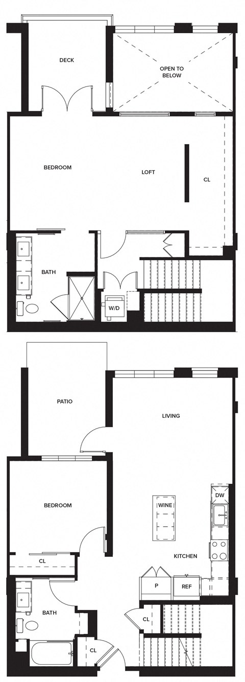 Floor plan for 2 beds, 2 baths, 1485 sqft