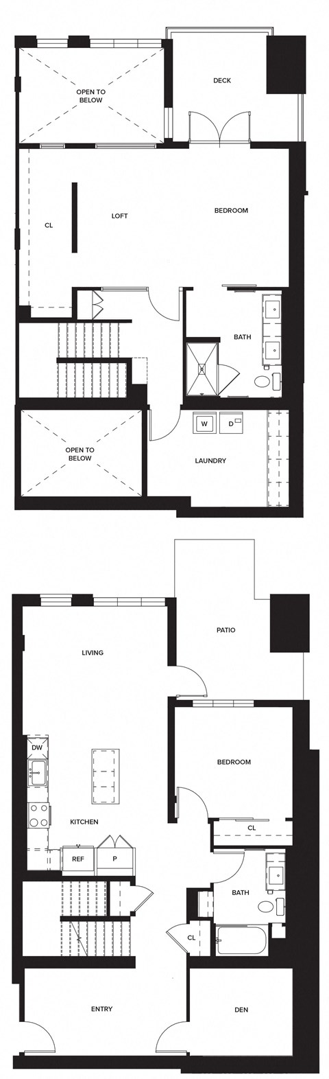 Floor plan for 2 beds, 2 baths, 1485 sqft