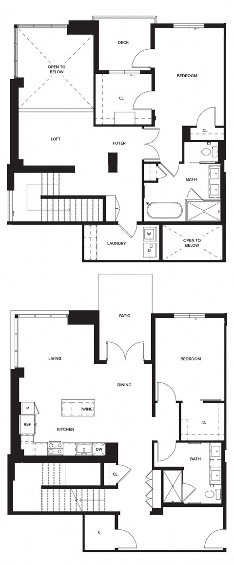 Floor plan for 2 beds, 2 baths, 2092 sqft