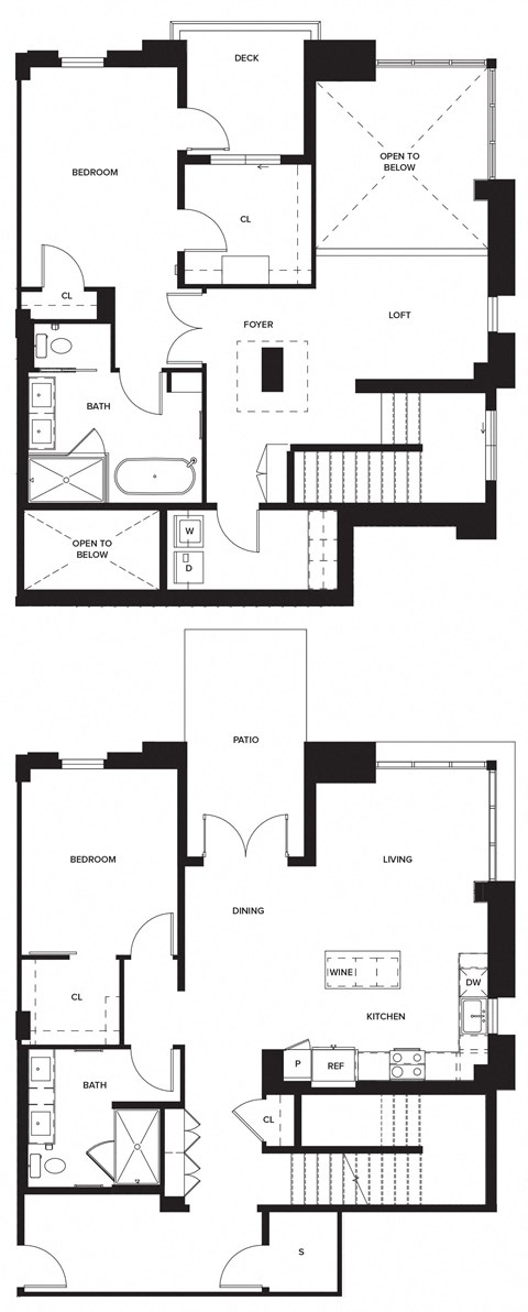 Floor plan for 2 beds, 2 baths, 2092 sqft