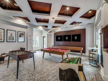 Game room with pool tables