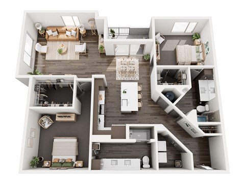 Floor plan for 2 beds, 2 baths, 1314 sqft