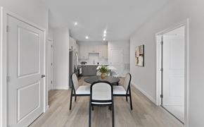 Londonderry apartment for rent - A dining room with a table set for four.