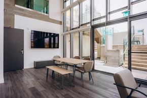 Glendale apartment for rent - A conference room with a long table and chairs.