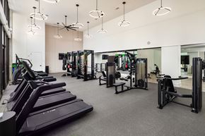 Atlanta apartment for rent - a large gym with treadmills and other exercise equipment