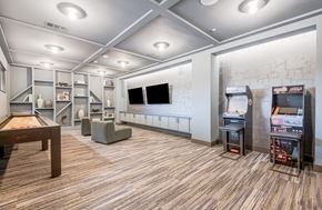 Fort Worth apartment for rent - a game room with a pool table and a television