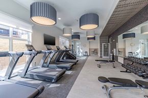 Rochester apartment for rent - A gym with treadmills and exercise equipment.