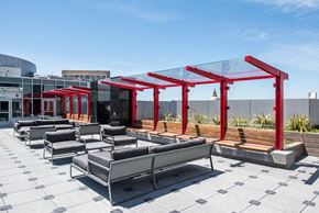 San Francisco apartment for rent - a rendering of the rooftop seating area on the second floor of the building
