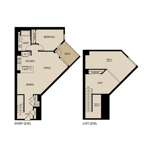 Floor plan for 1 bed, 1 bath, 1150 sqft