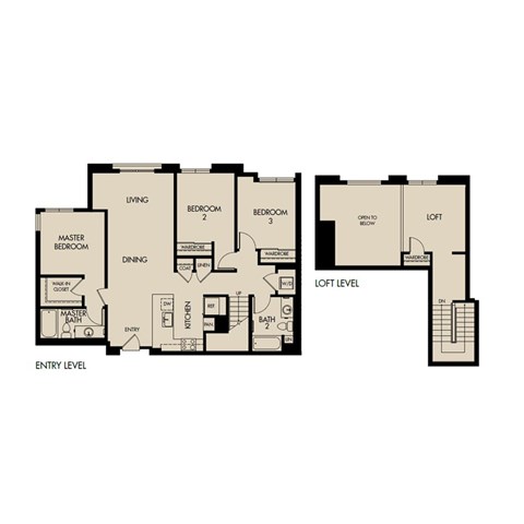 Floor plan for 3 beds, 2 baths, 1518 sqft