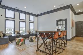 Columbia apartment for rent - clubhouse lounge area hightop table with stools  at Vista Commons Apartments, Columbia, 29201