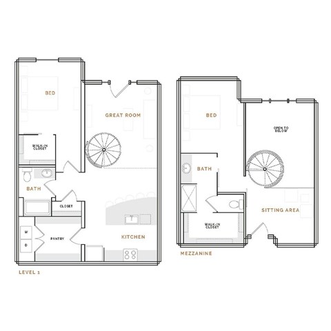 Floor plan for 2 beds, 2 baths, 1529 sqft