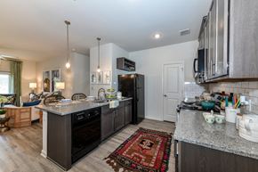 N Charleston apartment for rent - a kitchen with stainless steel appliances and granite counter tops