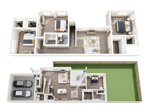 Floor plan for 4 beds, 2.5 baths, 2162 sqft