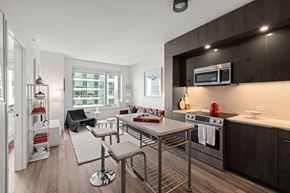 San Francisco apartment for rent - A modern kitchen with a dining table and chairs.
