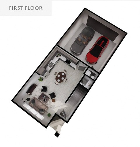 Floor plan for 4 beds, 3 baths, 1962 sqft