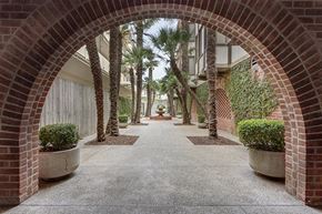 San Francisco apartment for rent - a courtyard with palm trees and a fountain