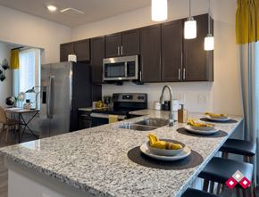 Lebanon apartment for rent - a kitchen with granite counter tops and stainless steel appliances